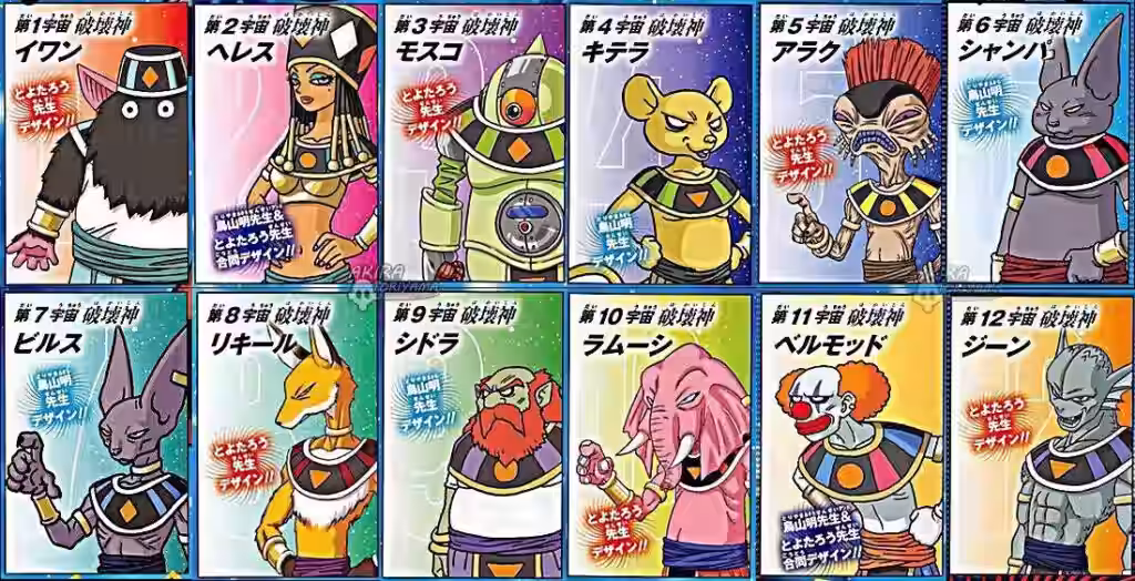 ¿Qué significan los nombres de los 12 dioses de la destrucción de Dragon Ball Super?