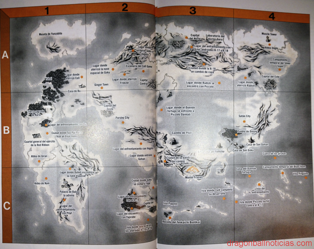 Mapamundi completo de Dragon Ball