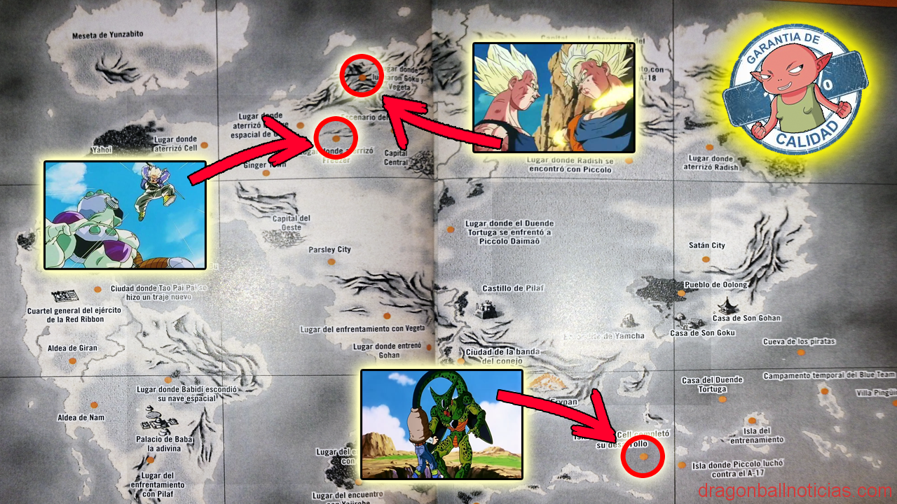Mapamundi completo de Dragon Ball